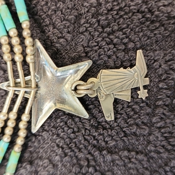 Turquoise necklace & earrings set - Picture 5 of 7